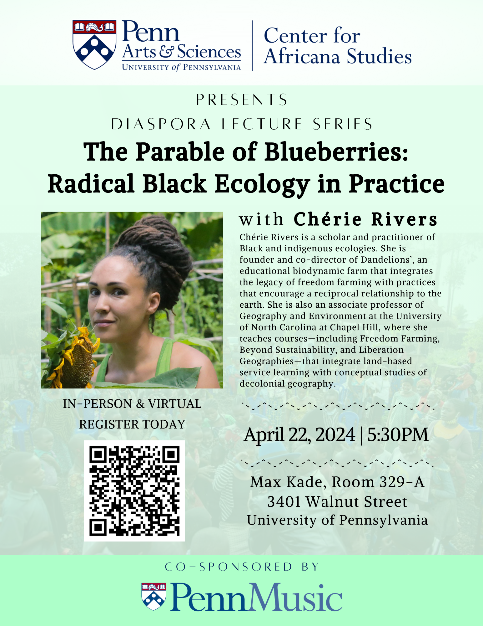 Cover for "Diaspora Lecture Series: Chérie Rivers"