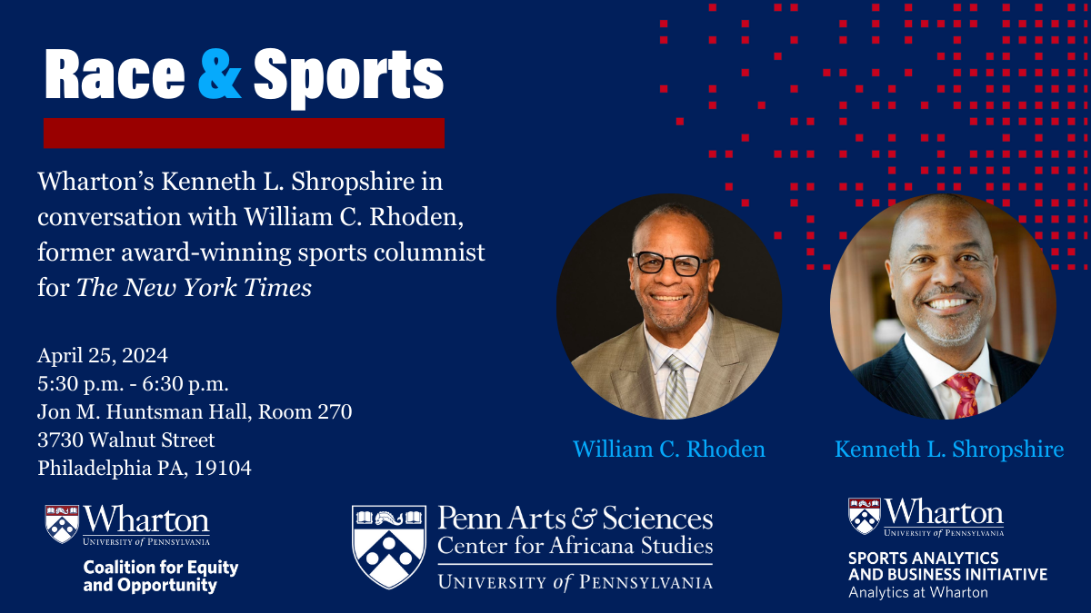 Cover for "Race & Sports Seminar with Ken Shropshire and William Rhoden"