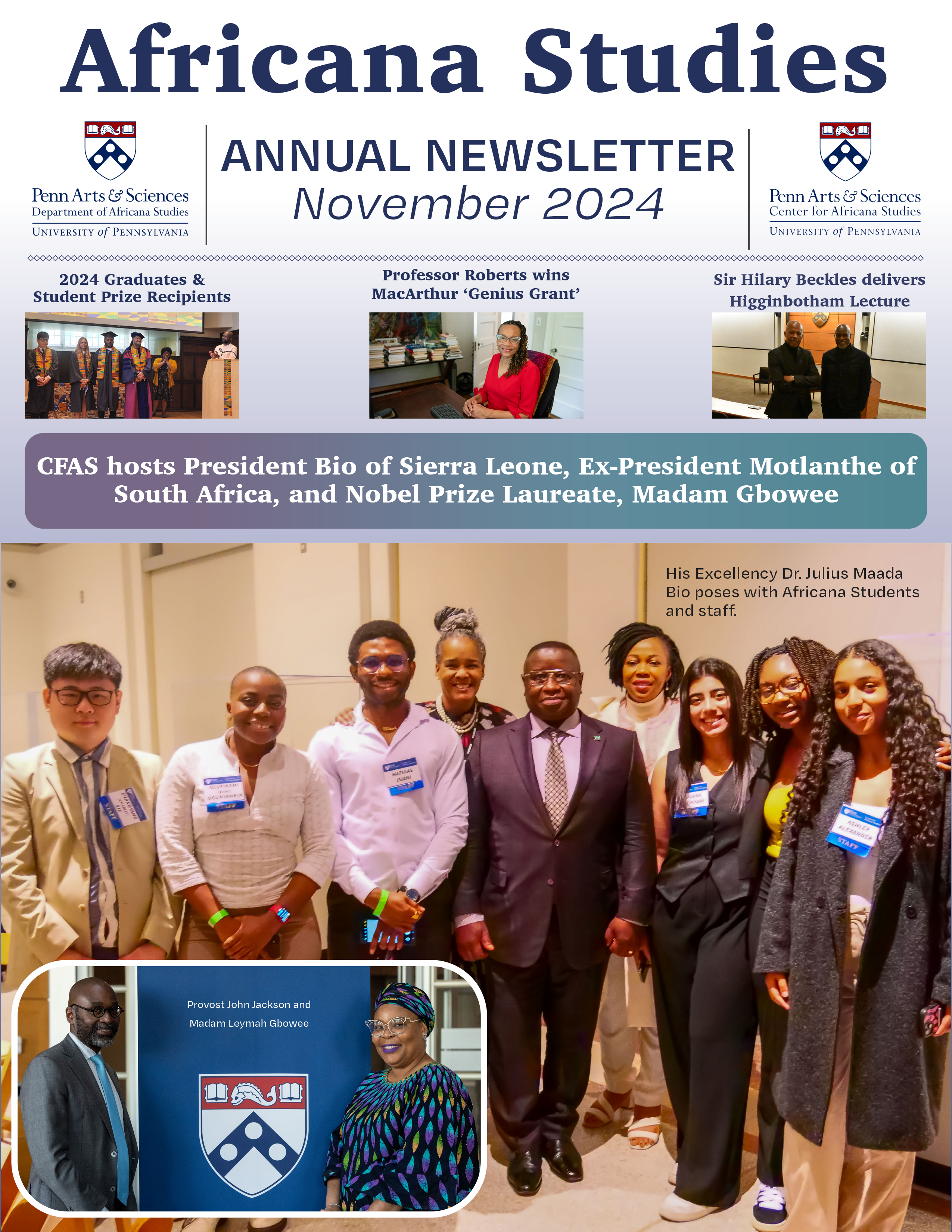 Africana Studies 2024 Annual Newsletter Cover