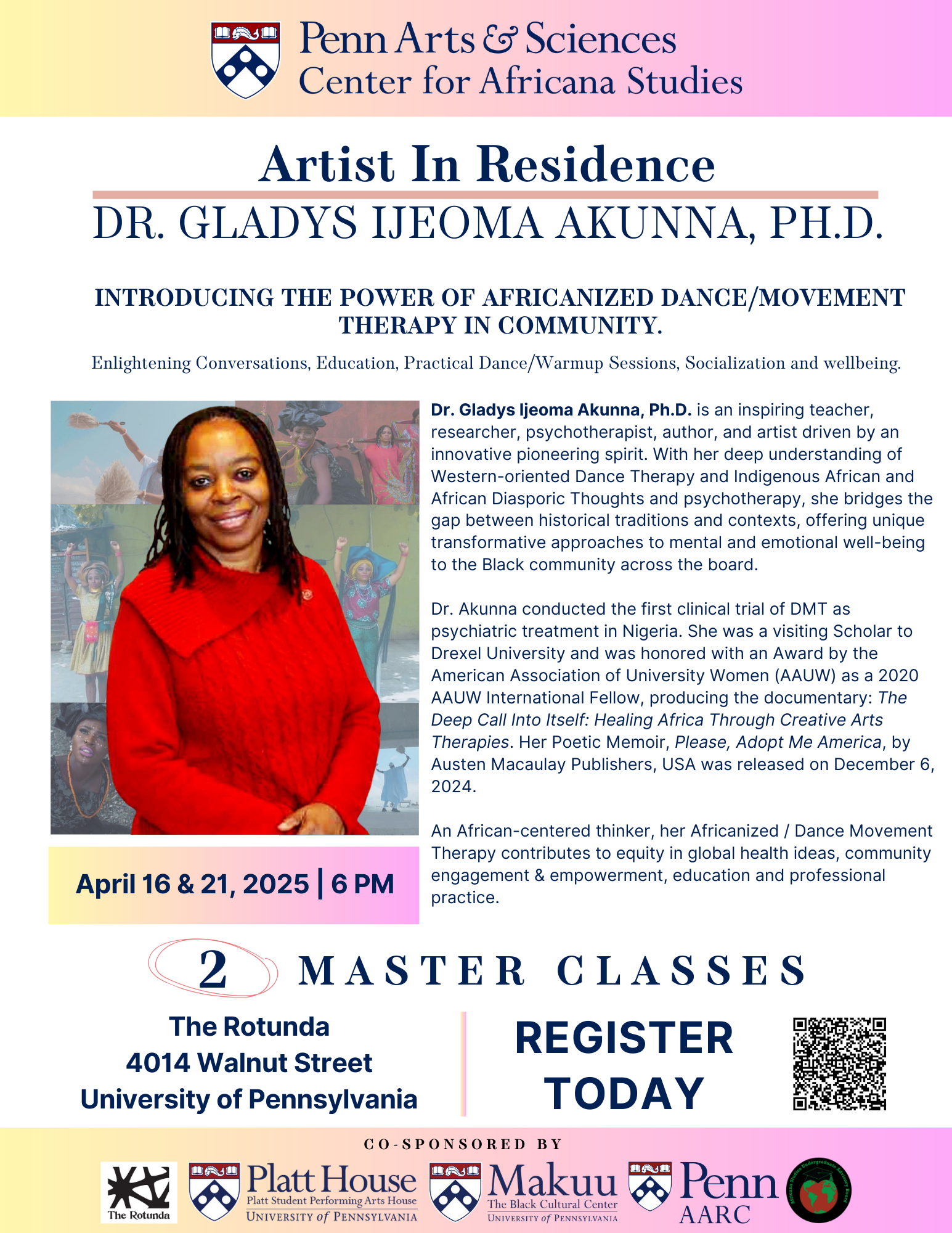 Cover for "Artist In Residence: Dr. Gladys Ijeoma Akunna, Ph.D."