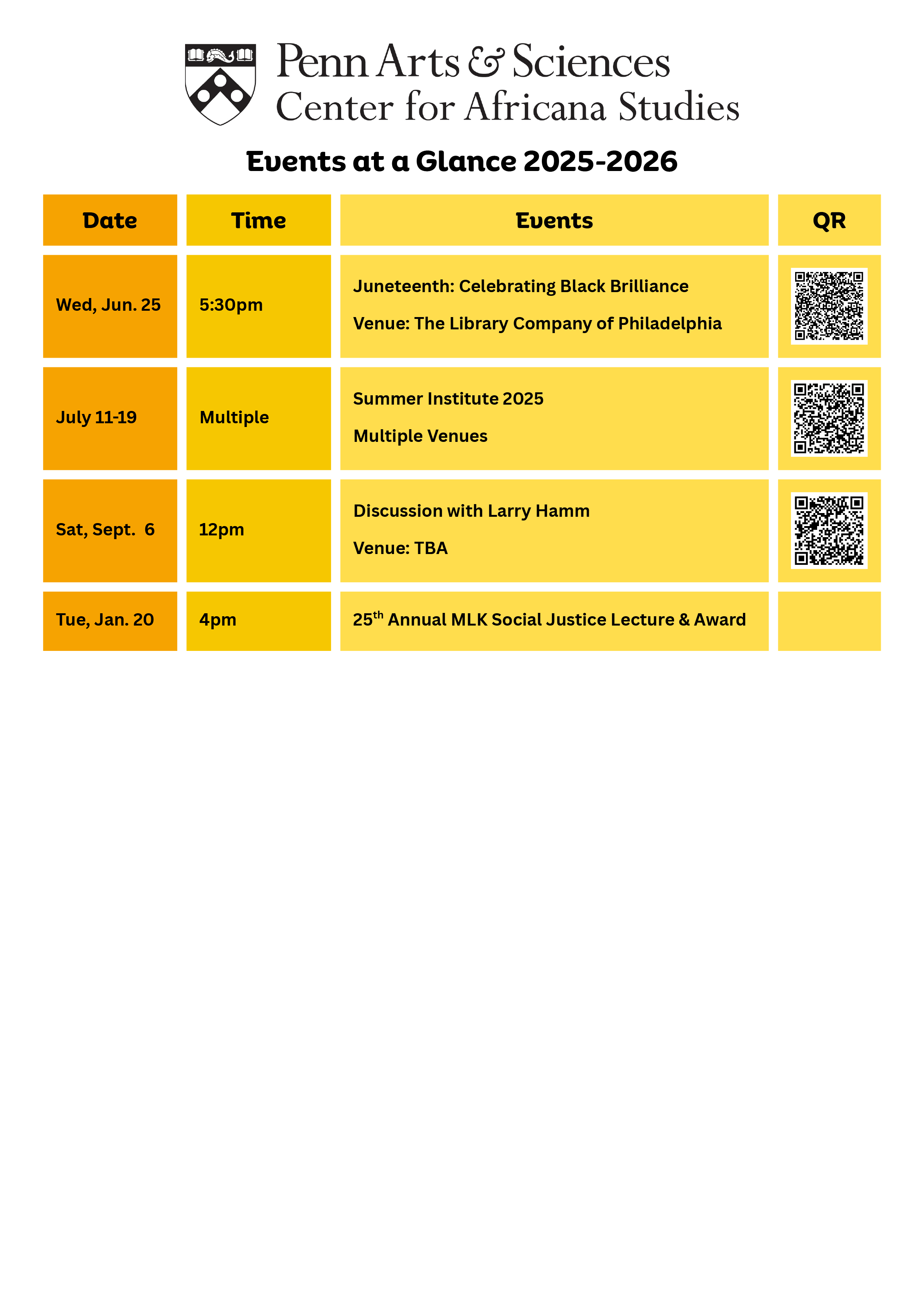 Events at a Glance 2025-26