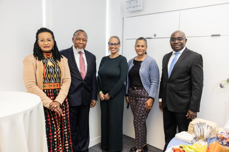 Mrs. Prudence Motlanthe and Mr. Kgalema Motlanthe, alongside Dr. Troutt Powell, Dr. Camille Z. Charles, and Wale Adebanwi.