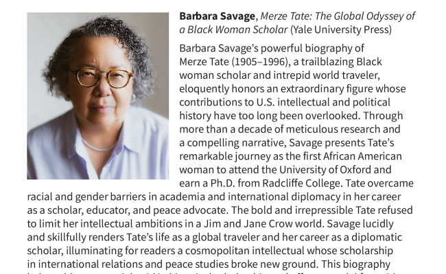 Barbara Savage OAH 2024 Award Announcement page