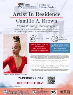 Cover for Artist in Residence 2024 with Camille A. Brown