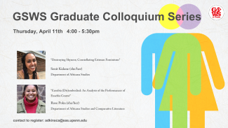 Cover for GSWS Grad Colloquium on 4/11