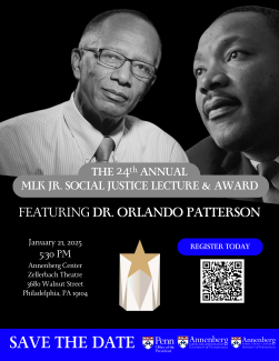 Join as we honor the luminary Dr. Orlando Patterson and he has a conversation with Dr. Michael Hanchard pondering the "paradox of freedom". On January 21, 2025 at 5:30pm