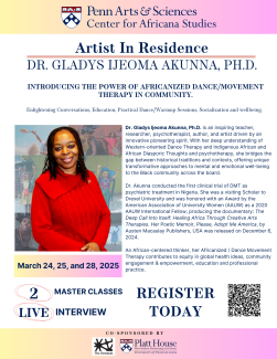 Artist In Residence: Dr. Gladys Ijeoma Akunna, Ph.D. Flyer